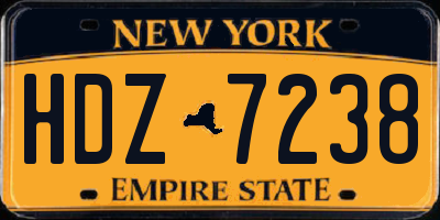 NY license plate HDZ7238