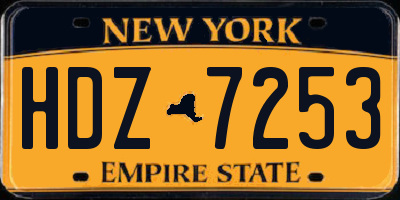 NY license plate HDZ7253