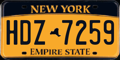 NY license plate HDZ7259