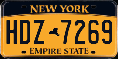 NY license plate HDZ7269
