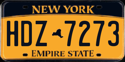 NY license plate HDZ7273