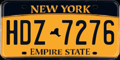 NY license plate HDZ7276