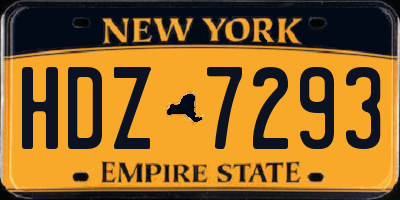 NY license plate HDZ7293