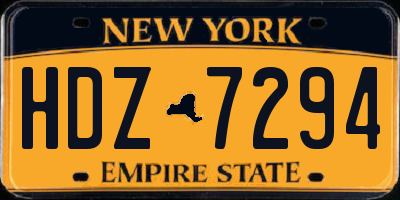 NY license plate HDZ7294