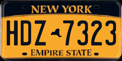NY license plate HDZ7323