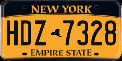 NY license plate HDZ7328