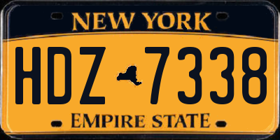 NY license plate HDZ7338