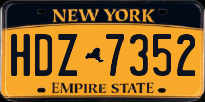 NY license plate HDZ7352