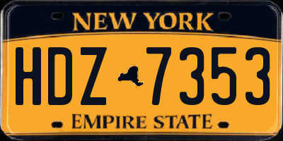 NY license plate HDZ7353