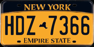 NY license plate HDZ7366