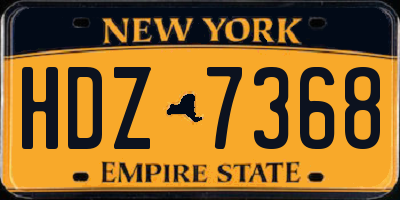 NY license plate HDZ7368