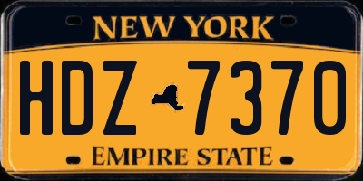 NY license plate HDZ7370