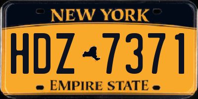 NY license plate HDZ7371