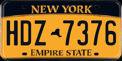 NY license plate HDZ7376
