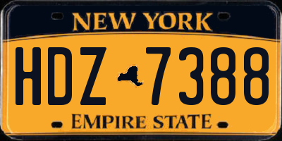 NY license plate HDZ7388