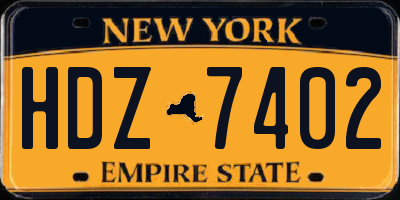 NY license plate HDZ7402