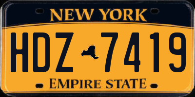 NY license plate HDZ7419