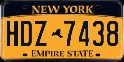 NY license plate HDZ7438