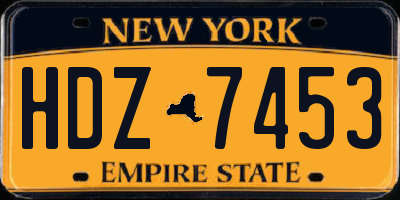 NY license plate HDZ7453