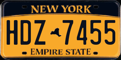 NY license plate HDZ7455