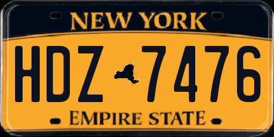 NY license plate HDZ7476