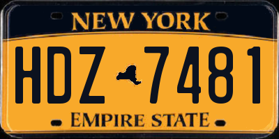 NY license plate HDZ7481