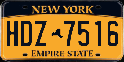 NY license plate HDZ7516