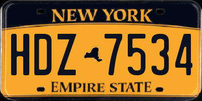NY license plate HDZ7534