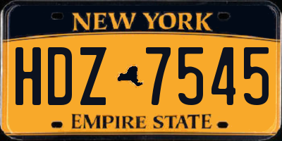 NY license plate HDZ7545