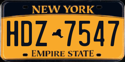NY license plate HDZ7547