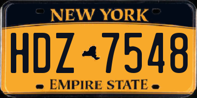 NY license plate HDZ7548