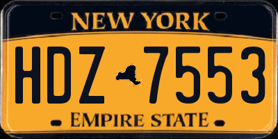 NY license plate HDZ7553