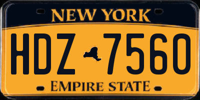 NY license plate HDZ7560