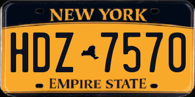NY license plate HDZ7570