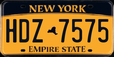 NY license plate HDZ7575