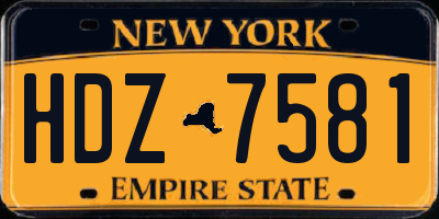 NY license plate HDZ7581