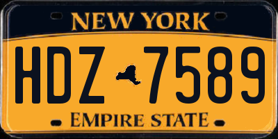 NY license plate HDZ7589