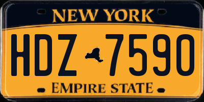 NY license plate HDZ7590