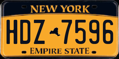 NY license plate HDZ7596