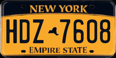 NY license plate HDZ7608