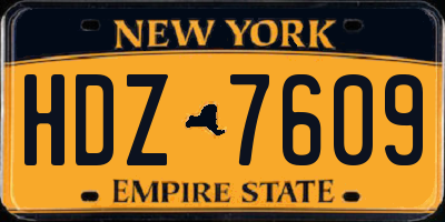 NY license plate HDZ7609