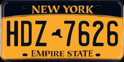 NY license plate HDZ7626