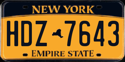 NY license plate HDZ7643