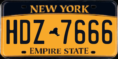 NY license plate HDZ7666