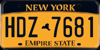 NY license plate HDZ7681