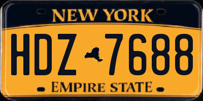 NY license plate HDZ7688