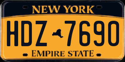 NY license plate HDZ7690