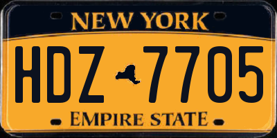 NY license plate HDZ7705