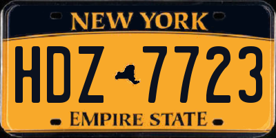 NY license plate HDZ7723