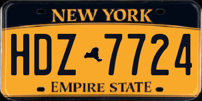NY license plate HDZ7724